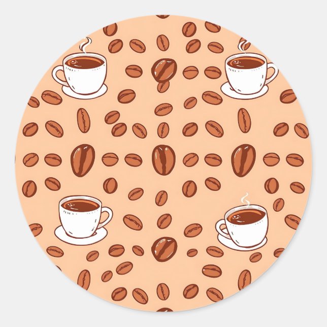 Kaffeebecher Cozy Muster Runder Aufkleber (Vorderseite)