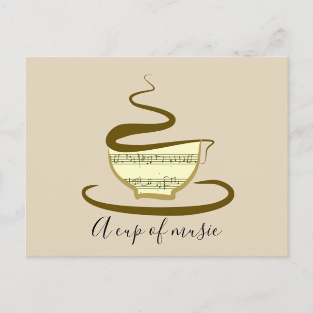 Kaffeebecher mit Minimalistischer Skizze von Hand  Postkarte (Vorderseite)