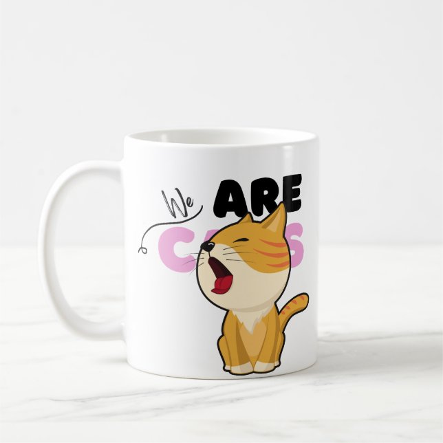 Kaffeebecher mit Niedlichen Katzen Kaffeetasse (Links)