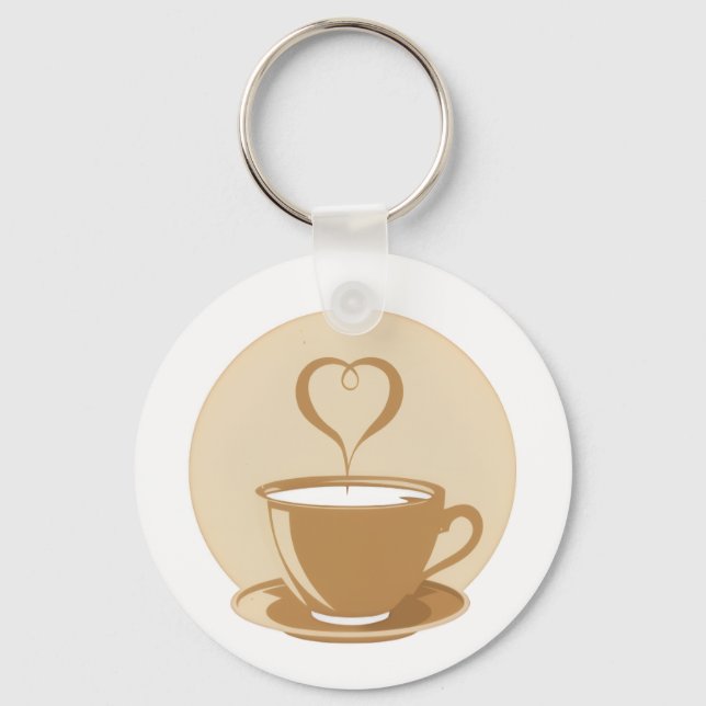 Kaffeebecher mit Schlüsselanhänger aus Herzwasser (Vorderseite)