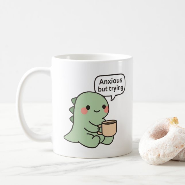 Kaffeebecher oder Teetasse (Tasse) (Mit Donut)
