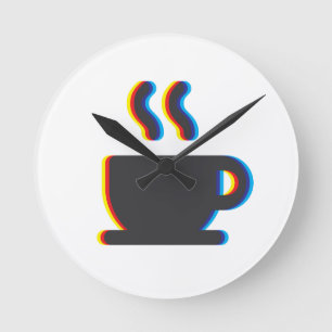 Kaffeebecher Runde Wanduhr