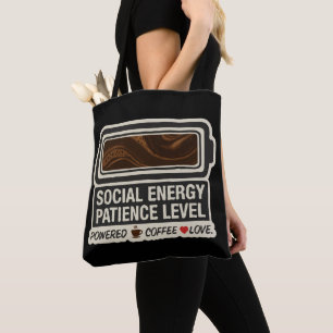 Kaffeebetriebene Sozialbatterie Lustiger Energie Tasche