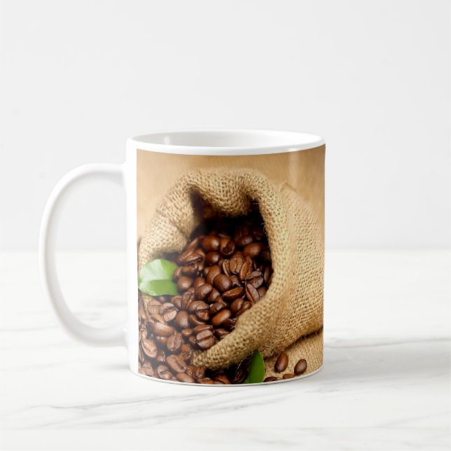 Kaffeebeutel-Aufkleber – Rustikaler Kaffeeliebhabe Kaffeetasse (Links)