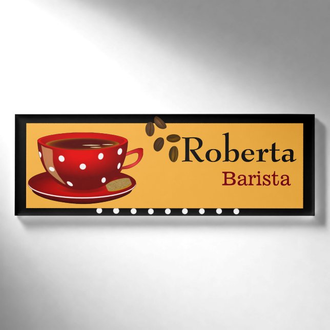Kaffeebezeichnung Namenschild (Vorderseite)