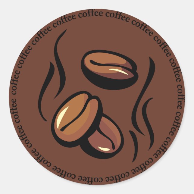 Kaffeebohne-Aufkleber Runder Aufkleber (Vorderseite)