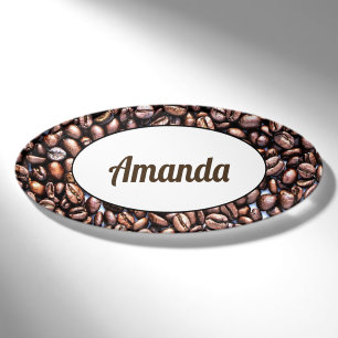 Kaffeebohne-Café-Kaffeestube-Angestellter Barista Namenschild