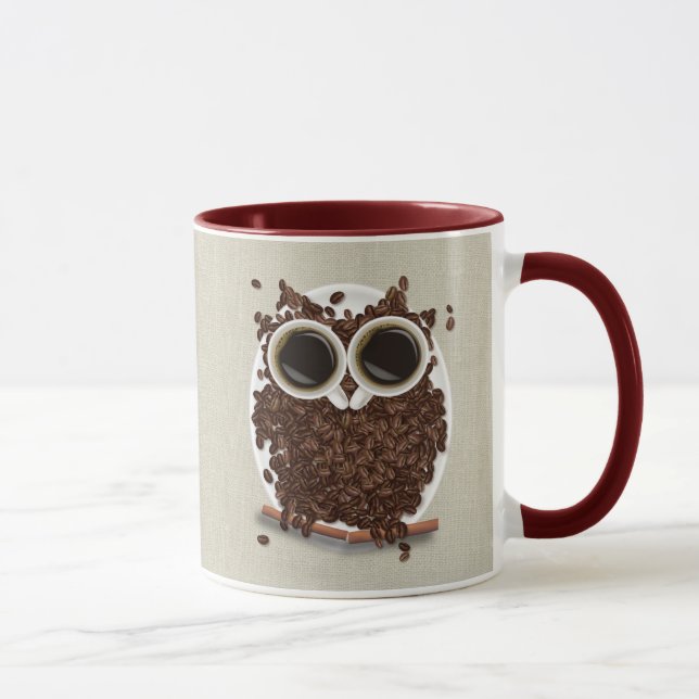 Kaffeebohne-Eule Tasse (Rechts)