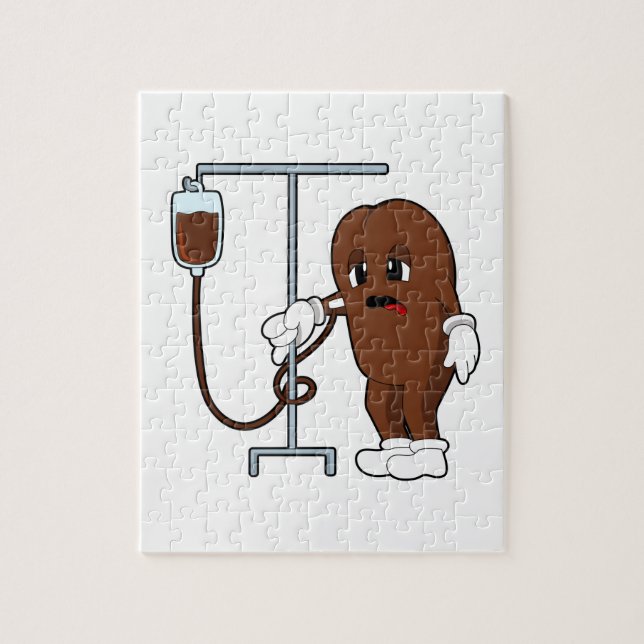 Kaffeebohne mit Kaffeekanne (Vertikal)