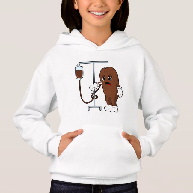 Kaffeebohne mit Kaffeekanne Hoodie (Vorderseite)