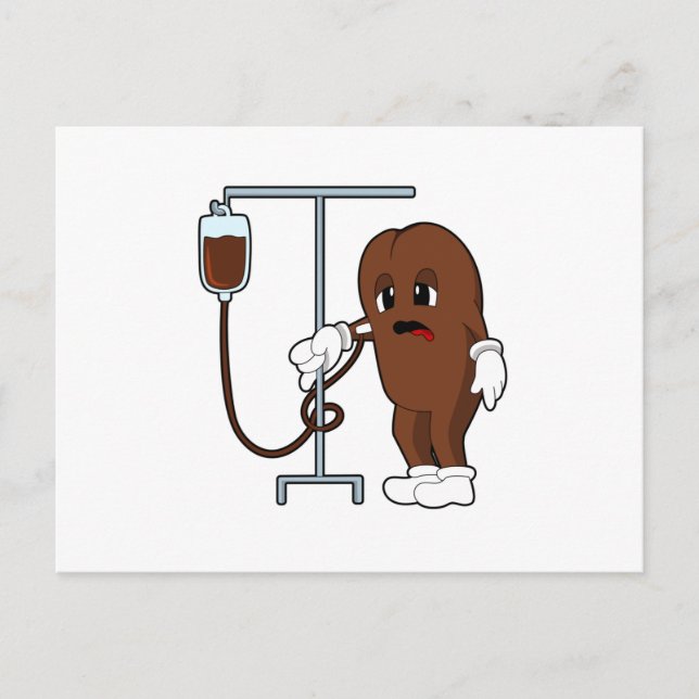 Kaffeebohne mit Kaffeekanne Postkarte (Vorderseite)