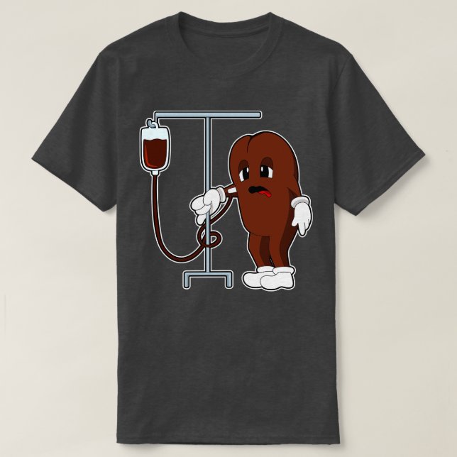 Kaffeebohne mit Kaffeekanne T-Shirt (Design vorne)