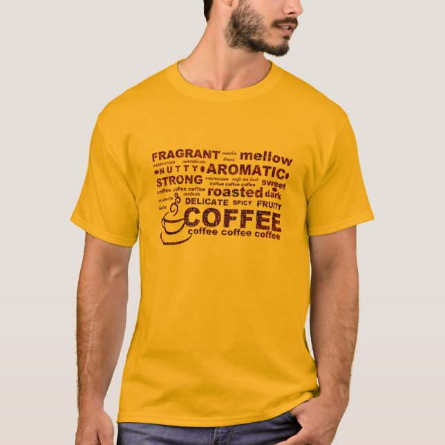 Kaffeebohne-Text T-Shirt (Vorderseite)