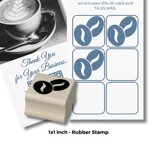 Kaffeebohnen - 1 Zoll - Loyalitätskarte Gummistempel