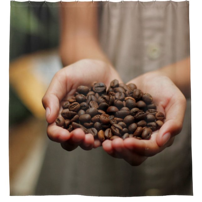 Kaffeebohnen aroma geröstet duschvorhang (Vorderseite)