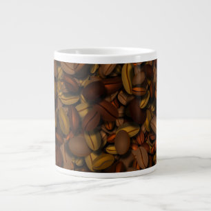 Kaffeebohnen auf Kaffeebohnen Jumbo-Tasse