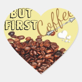Kaffeebohnen-Aufkleber Herz-Aufkleber