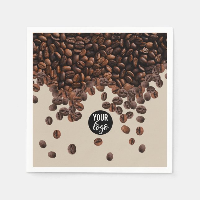 Kaffeebohnen - Berufliches Firmenlogo Serviette (Vorderseite)