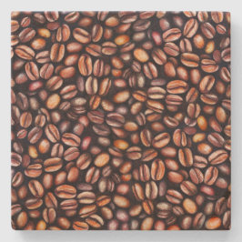 Kaffeebohnen Bleistift Zeichnend Muster rustikal b Steinuntersetzer