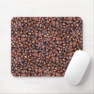 Kaffeebohnen Bleistiftzeichnung Muster Rustikal Br Mousepad
