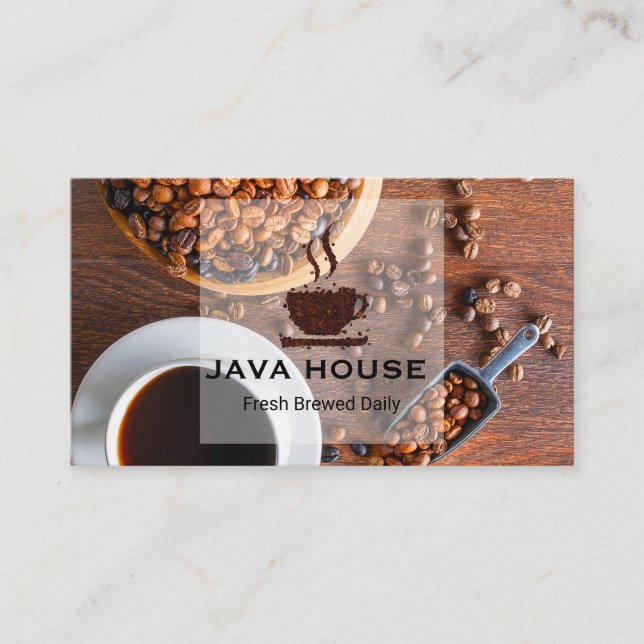 Kaffeebohnen-Cup-Logo | Barista Visitenkarte (Vorderseite)