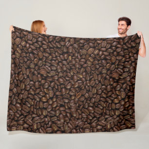 Kaffeebohnen Fleecedecke
