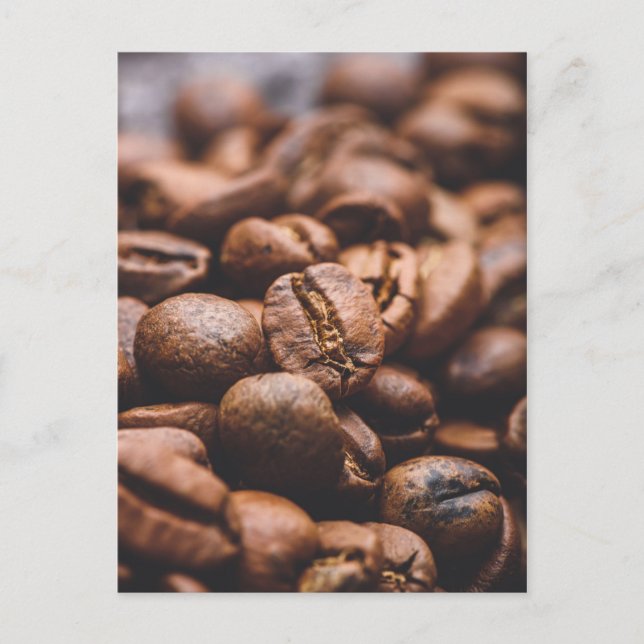 Kaffeebohnen, frisch geröstet postkarte (Vorderseite)