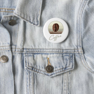 Kaffeebohnen für Espresso und Retro Barista Button