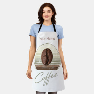 Kaffeebohnen für Espresso und Retro Barista Schürze