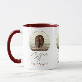 Kaffeebohnen für Espresso und Retro Barista Tasse