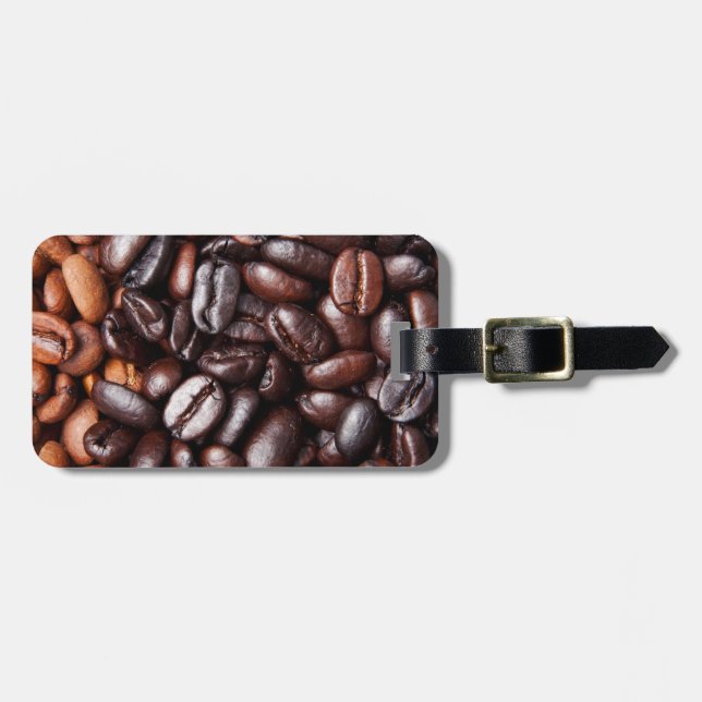 Kaffeebohnen - ganzes Licht und Dunkelheit Gepäckanhänger (Vorderseite horizontal)