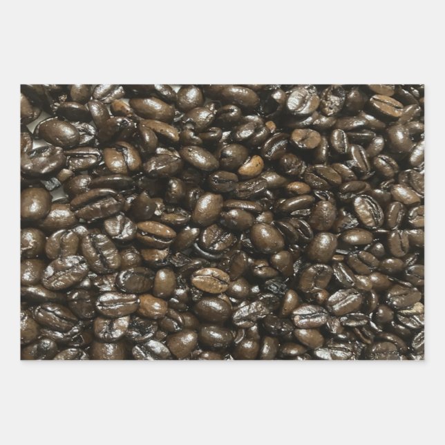 Kaffeebohnen Geschenkpapier Set (Vorderseite)