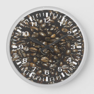 Kaffeebohnen Große Wanduhr