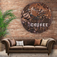 Kaffeebohnen Grunge Wall Clock