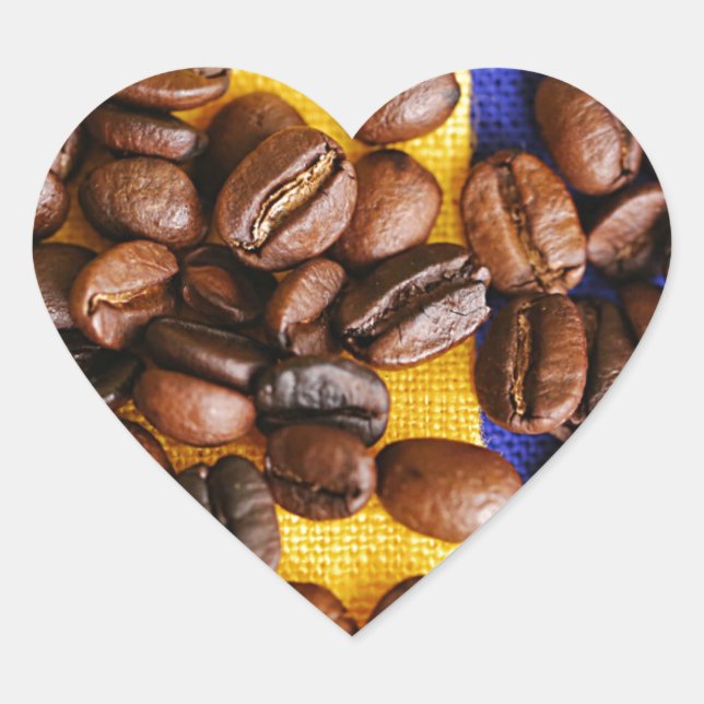 Kaffeebohnen Herz-Aufkleber (Vorderseite)