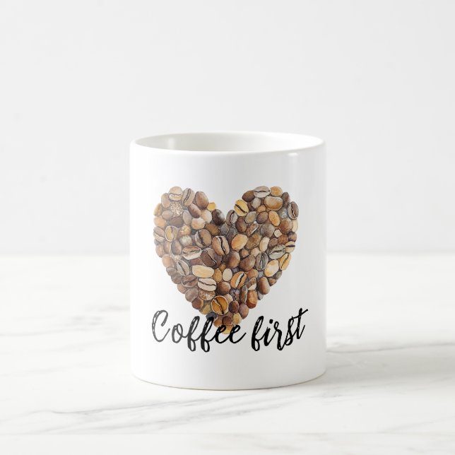 Kaffeebohnen Herz Kaffeetasse (Mittel)