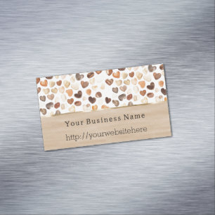 Kaffeebohnen-Herzen Firmenname Webseite Magnetische Visitenkarte