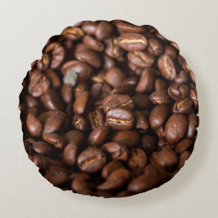 Kaffeebohnen Hintergrundabstrakte, Aroma, Hintergr Rundes Kissen