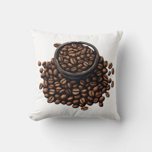 Kaffeebohnen in einer Schüssel Kissen