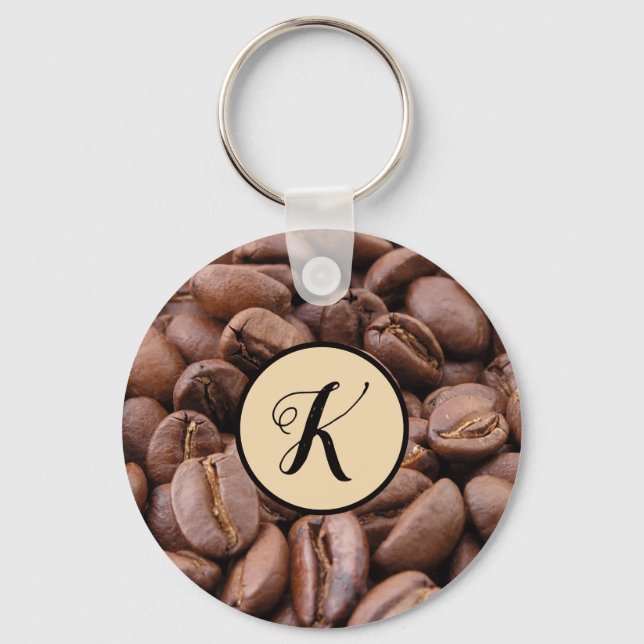 Kaffeebohnen individuell anpassbarer erster Schlüs Schlüsselanhänger (Vorderseite)