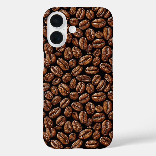 Kaffeebohnen iPhone 16 Hülle (Rückseite)