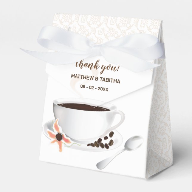 Kaffeebohnen Kaffee-Cup Hochzeit Danke Geschenkschachtel (Vorderseite)
