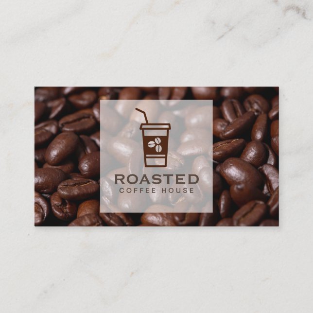 Kaffeebohnen Kaffee trinken Visitenkarte (Vorderseite)