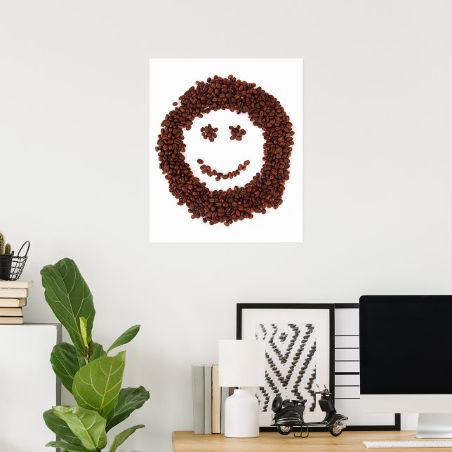 Kaffeebohnen lächeln poster (Heimbüro)