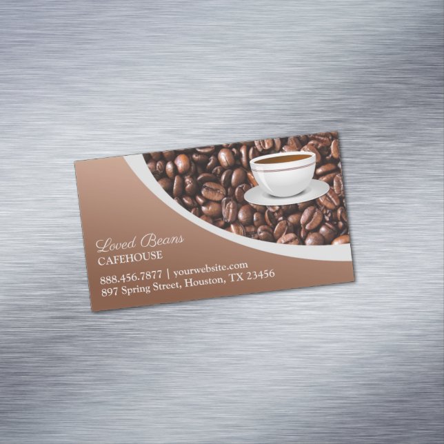 Kaffeebohnen Magnetische Visitenkarte (Beispiel)
