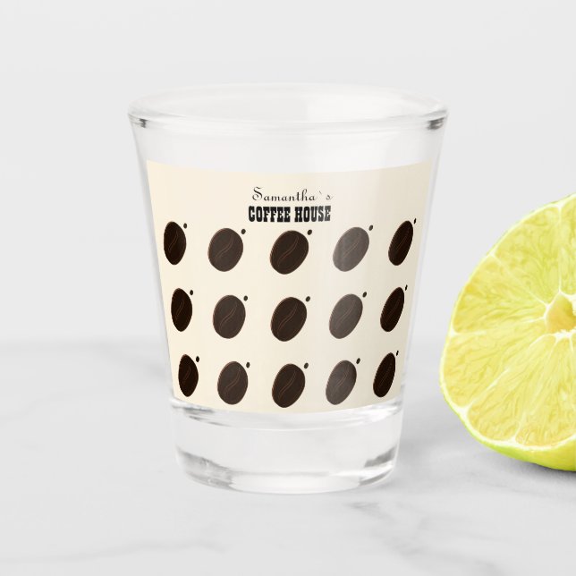 Kaffeebohnen-Marken-Geschäft Professionell  Schnapsglas (Vorderseite)