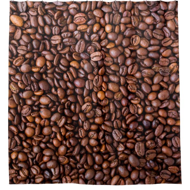 Kaffeebohnen-Muster Duschvorhang (Vorderseite)