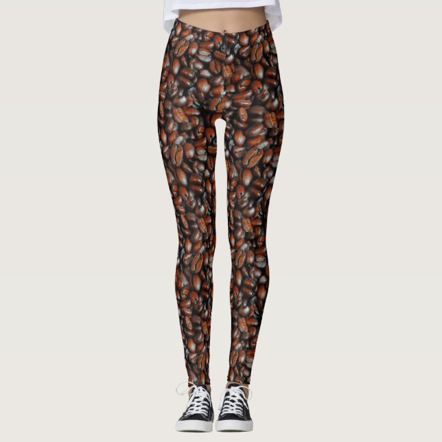 Kaffeebohnen-Muster-Leggings Leggings (Vorderseite)