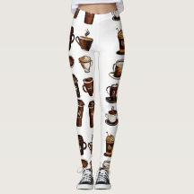 Kaffeebohnen-Muster-Leggings