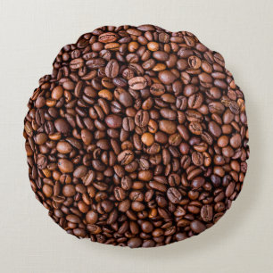 Kaffeebohnen-Muster Rundes Kissen